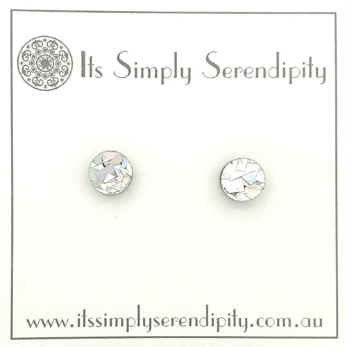 Colourful Crystals - Silver - Simple Studs
