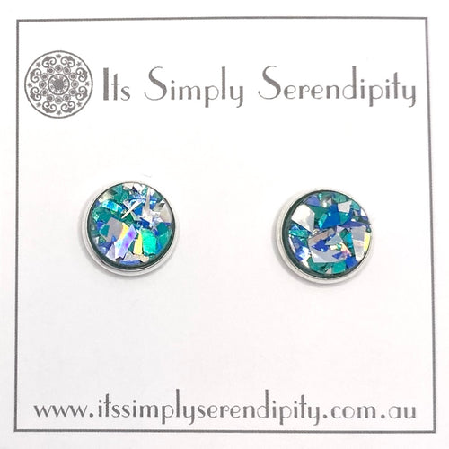 Colourful Crystals - Blue - Silver Setting